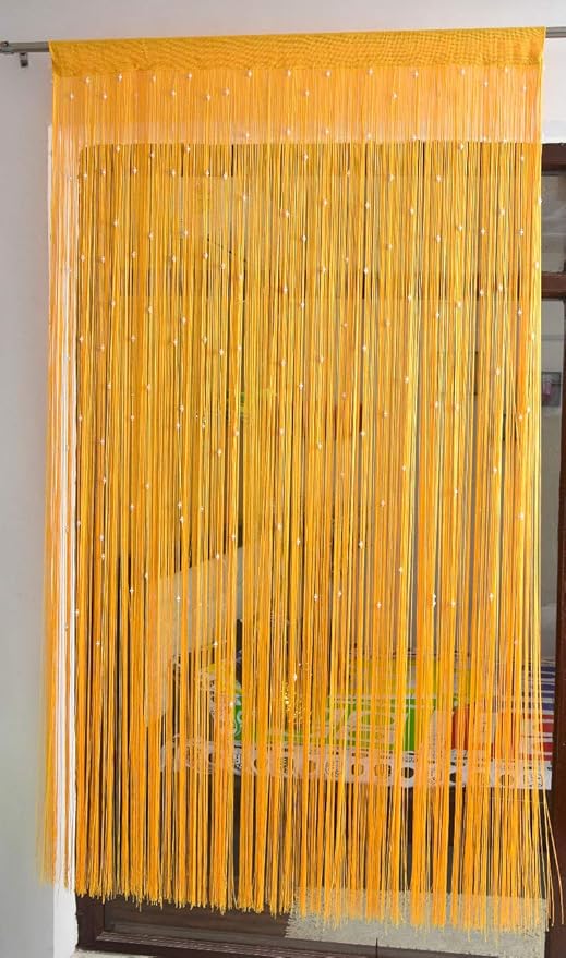 Polyester Solid Pattern Beautiful Threads String Door Curtain - PUSHMYCART