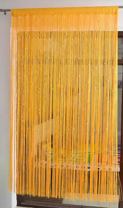 Polyester Solid Pattern Beautiful Threads String Door Curtain - PUSHMYCART