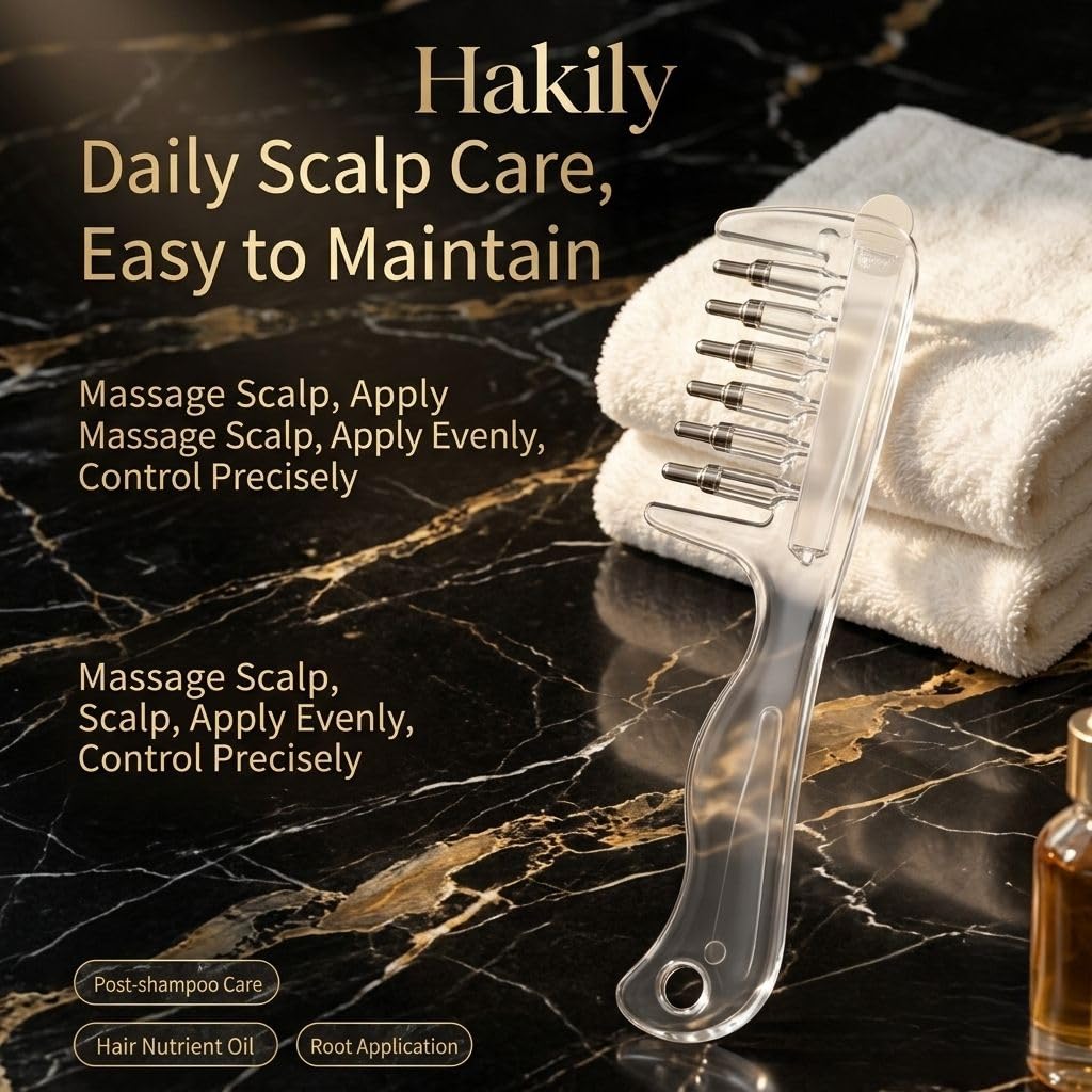 Hakily Hair Oil Applicator Comb with Storage Stand