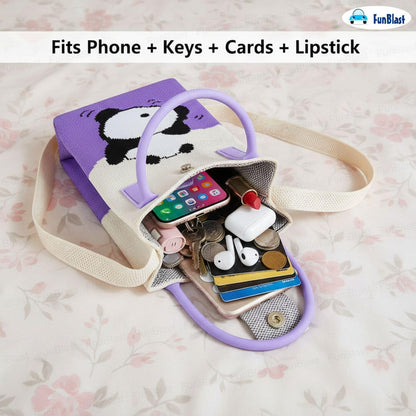 FunBlast Crossbody Mobile Sling Bag Rolling Panda Print