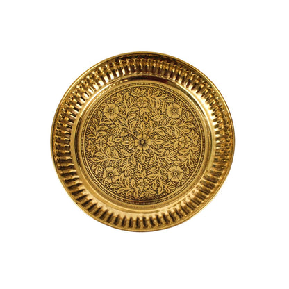Traditional Handcrafted Brass Puja Plate 73g - PUSHMYCART