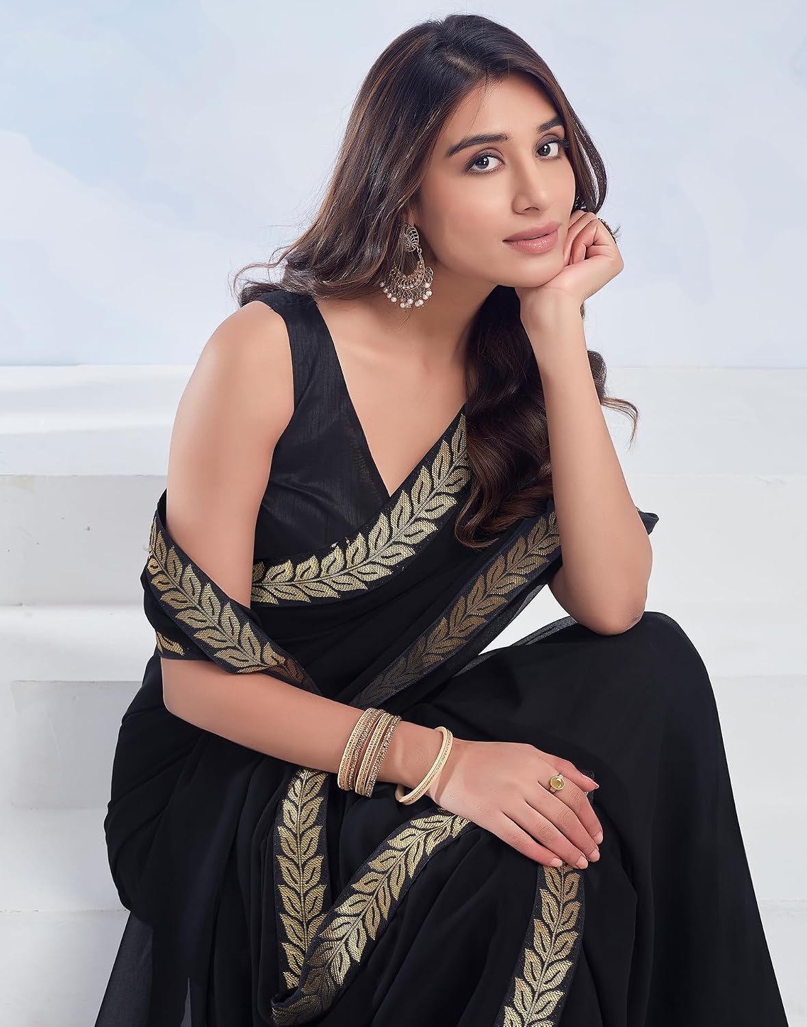 Vasthrlay Red Boarder saree for ceremony and occasion wear