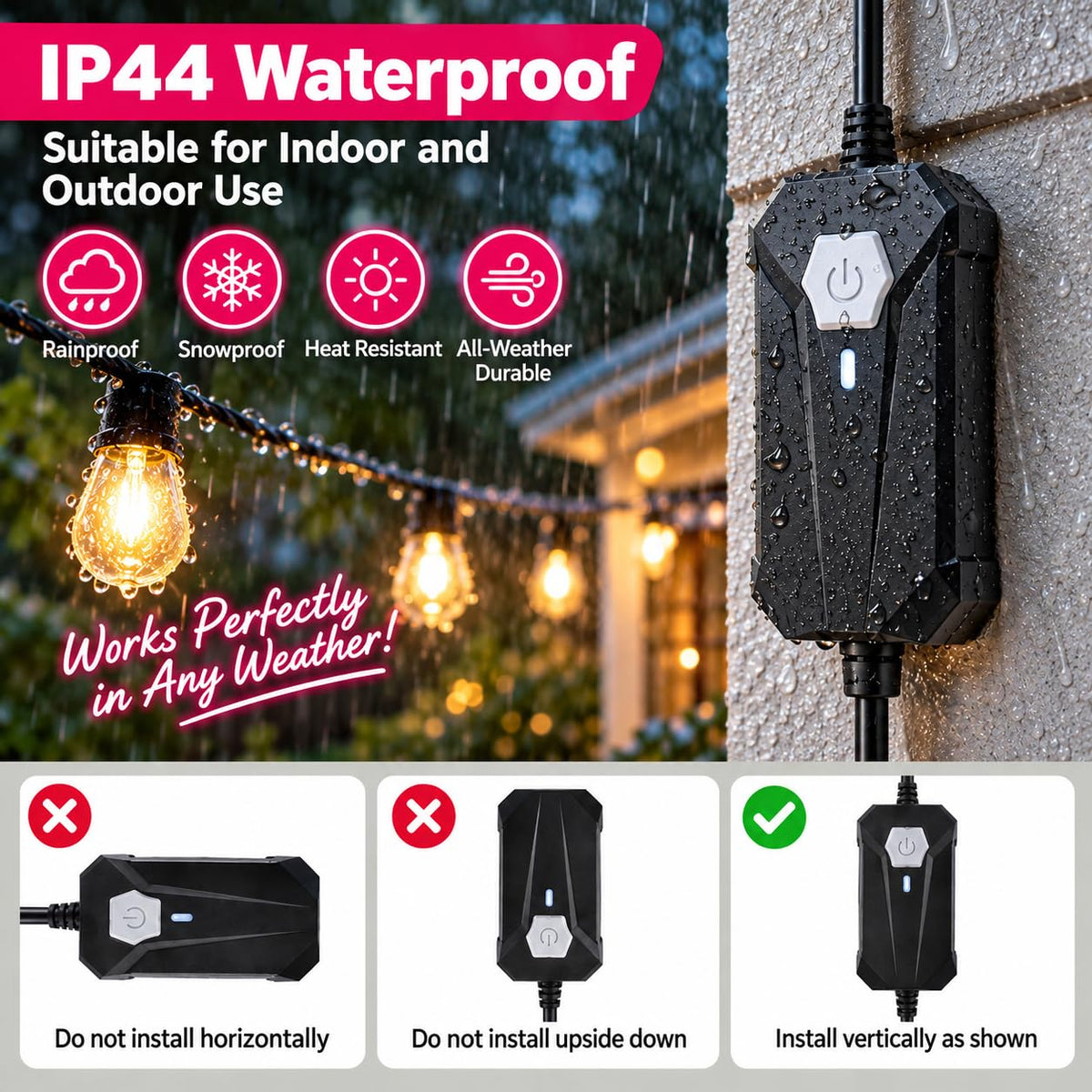JBEIY Voice Controlled Magic Wand Light Switch with Wireless Outlet Receiver