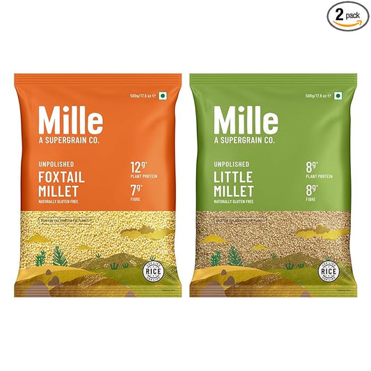 Mille Foxtail Millet and Little Millet Whole Grains Combo - PUSHMYCART