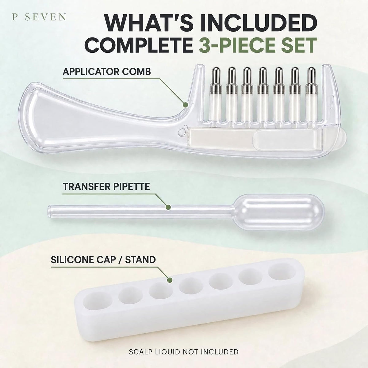P Seven Hair Oil Applicator Comb with Storage Base