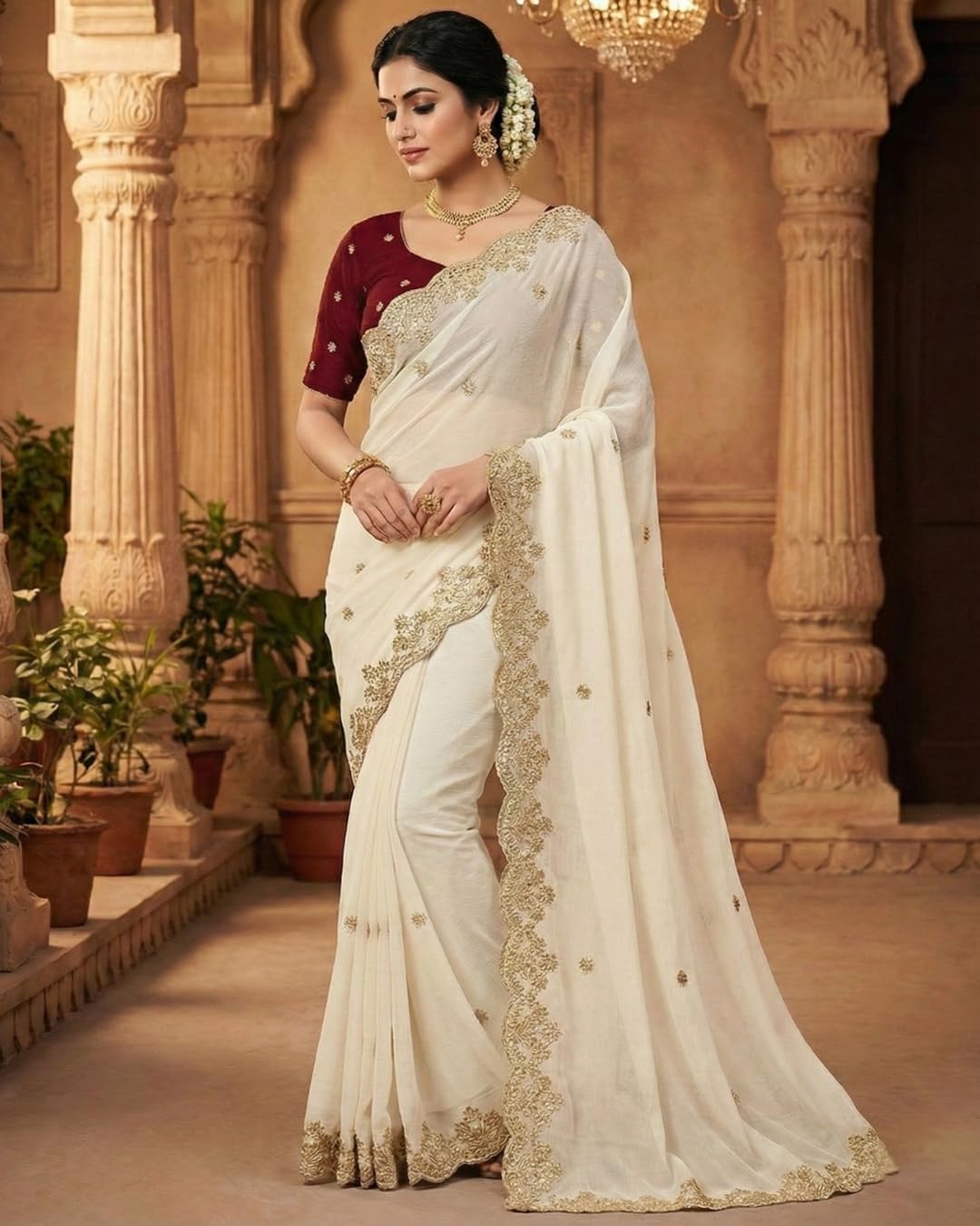 Vasthrlay Classic Embroidered Saree with elegant Ethnic styling