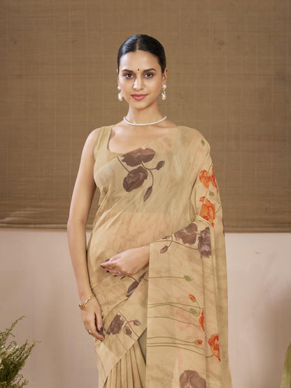 Vasthrlay Floral Saree in Classic with refined georgette ethnic appeal