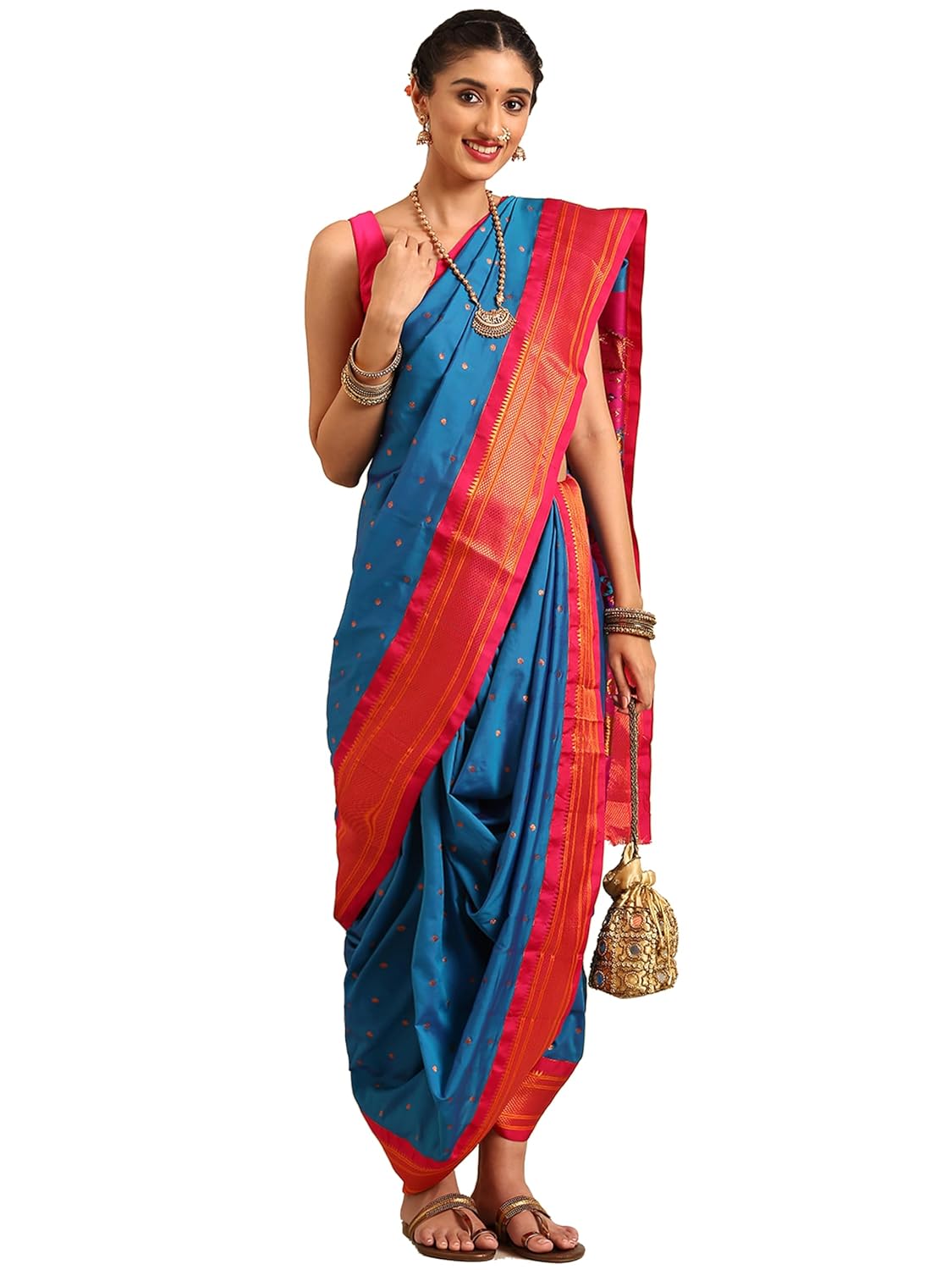 Vasthrlay Paithani Bottle Saree with decorative traditional design