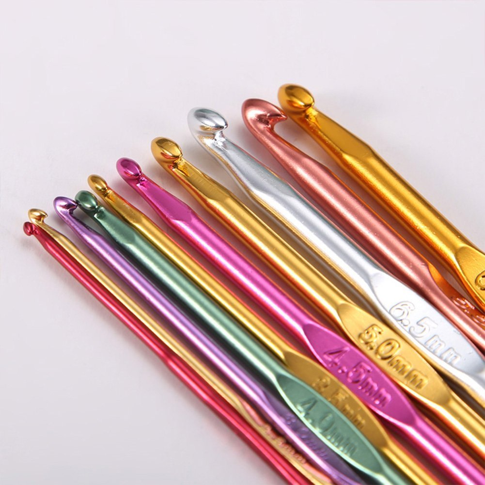 22 Pcs Aluminium Crochet Hooks Knitting Needles Set with Case (Multicolour) - image 5