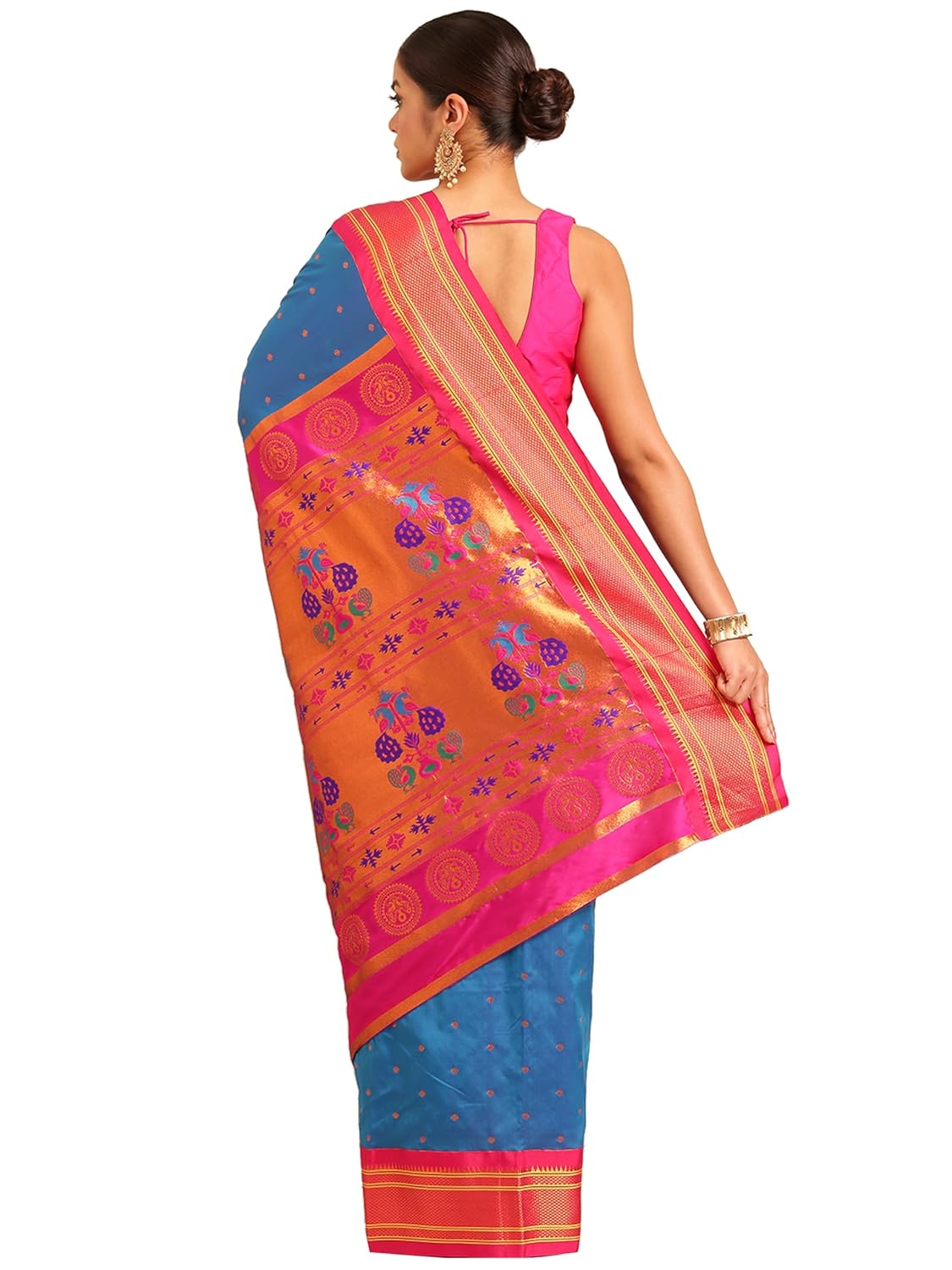 Vasthrlay Paithani Bottle Saree with decorative traditional design
