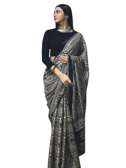 Vasthrlay Classic Ethnic Printed Saree for festive ethnic occasions