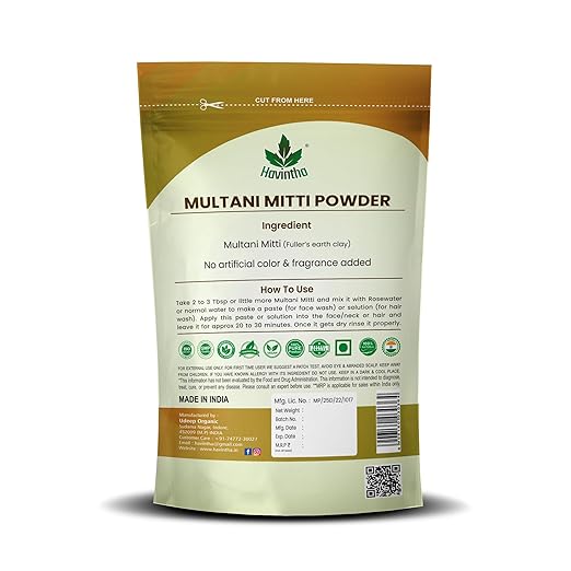 Havintha - Natural Multani Mitti Powder - PUSHMYCART