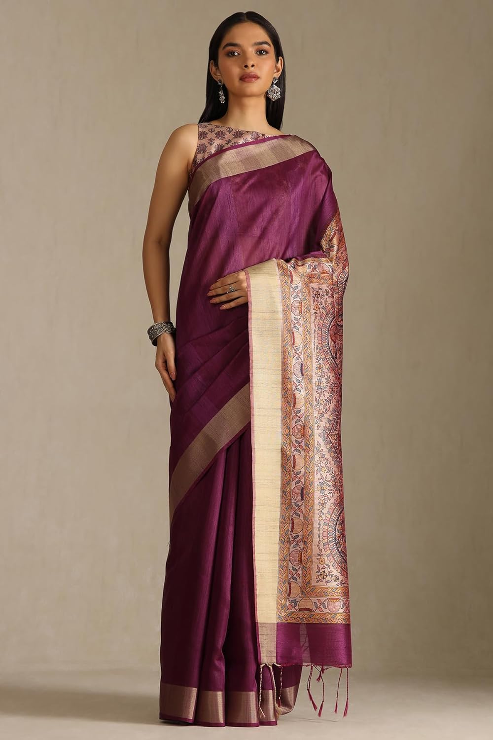 Vasthrlay Classic Traditional Saree with elegant Tussar styling