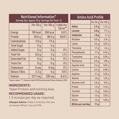 Mille Fermented Yeast Protein Powder | Plant-Based Nutrition (500g)