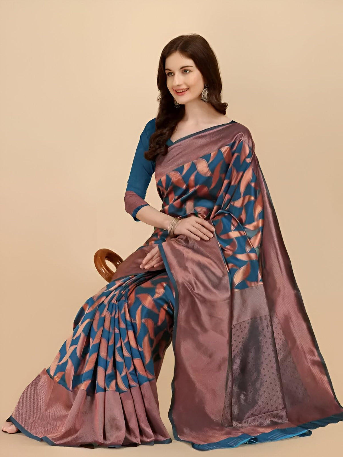 Vasthrlay Handwoven Classic Saree with decorative traditional design