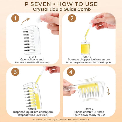 P Seven Hair Oil Applicator Comb with Storage Base