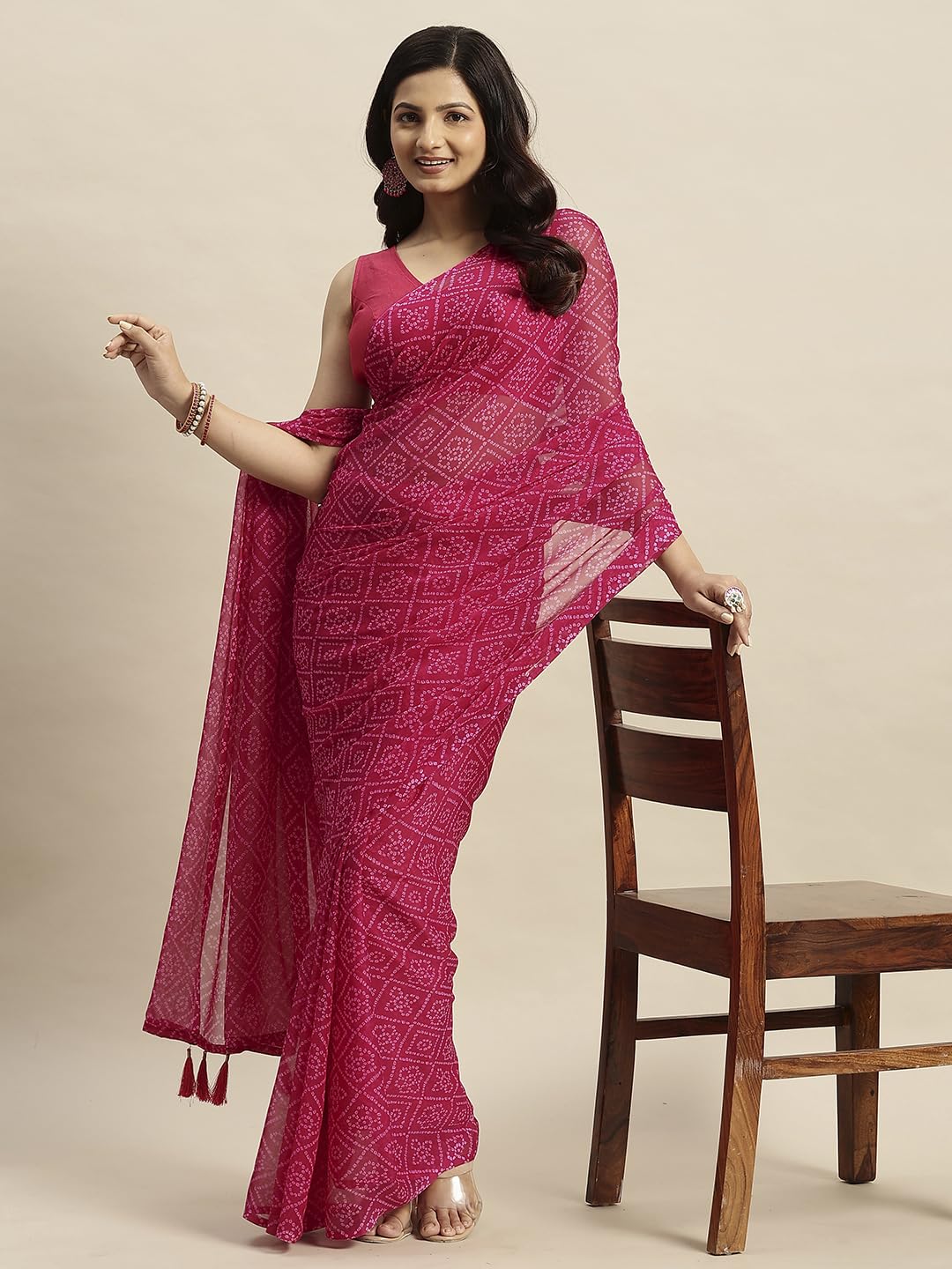 Vasthrlay Chiffon Teal Saree with decorative printed design