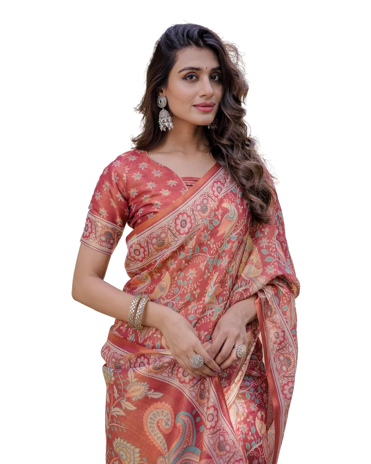 Vasthrlay Turquoise Cotton Traditional Saree for festive ethnic occasions