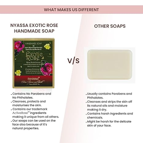 NYASSA Luxurious Exotic Rose Handmade Natural Bathing Soap - PUSHMYCART