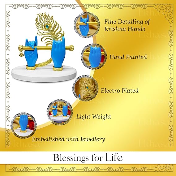 Ekhasa Lord Krishna Hands with Flute Idol (Small Size)
