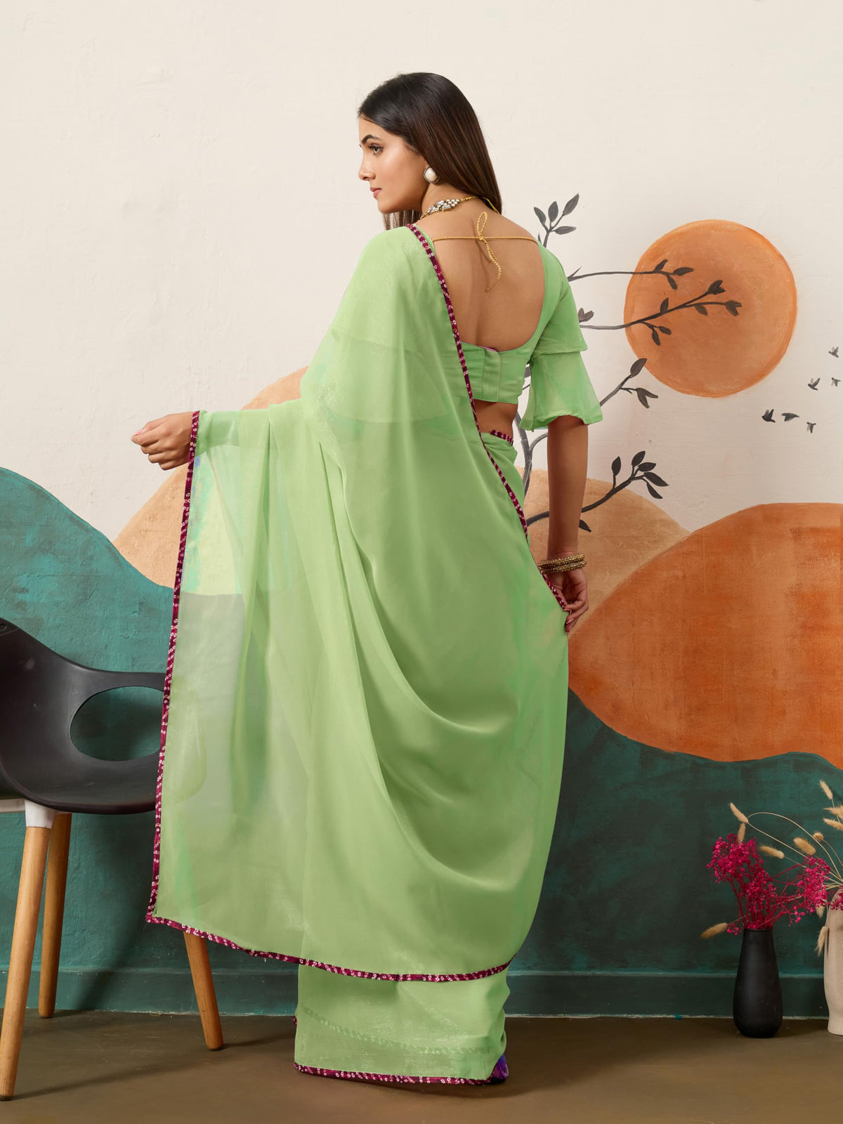 Vasthrlay Classic Border Saree with elegant ethnic styling