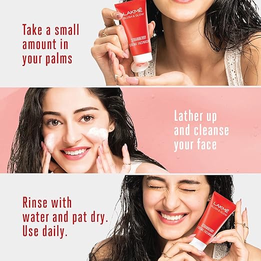 Lakme Strawberry Cream Face Wash 50G - PUSHMYCART