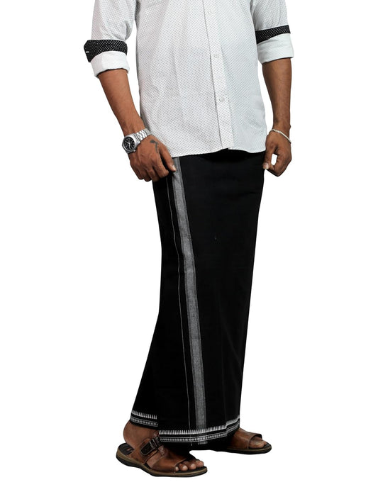 PRAKASAM COTTON Black Single Dhoti 2 Meter Ayyappa Vratham Collection