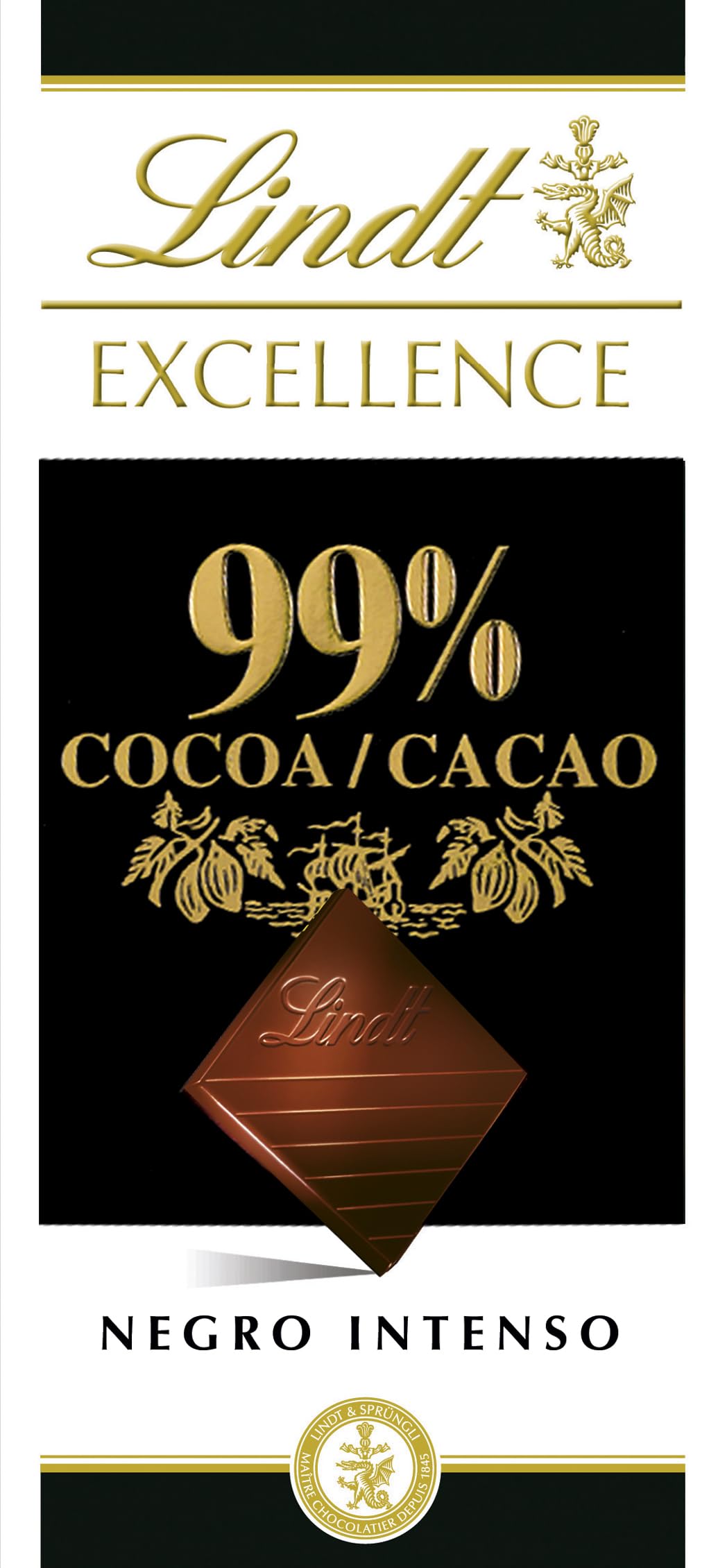 Lindt 99 Cocoa Dark Noir Absolut Chocolate 50