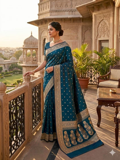 Vasthrlay Classic Border Saree with elegant Banarasi styling