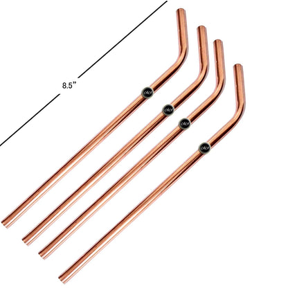 AIA India Bend Copper Cocktail Straws 8.5 Inch
