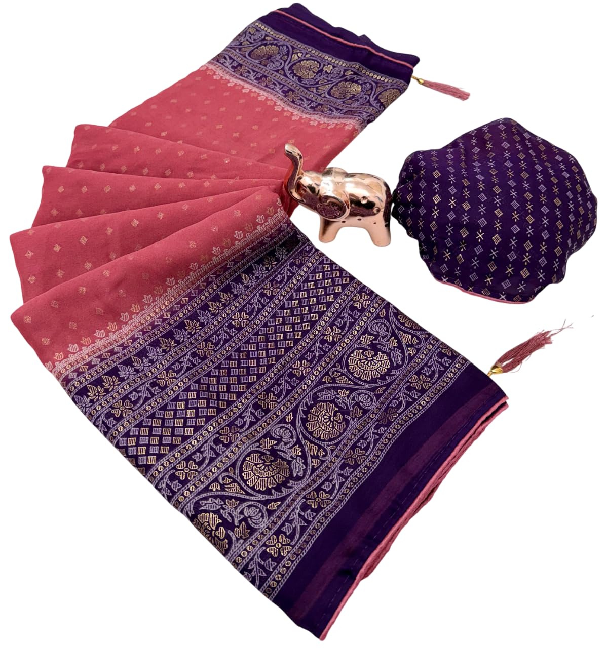 Vasthrlay Classic Georgette Traditional Saree for festive ethnic occasions