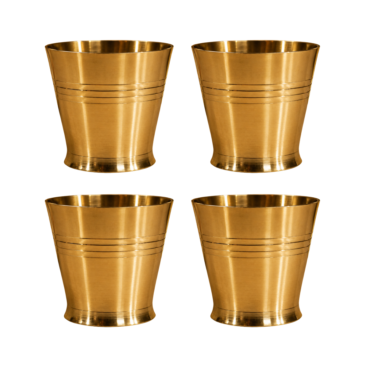 Pure Brass Small Pooja/Bhog Glass | Pack of 4