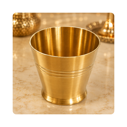 Pure Brass Small Pooja/Bhog Glass | Pack of 4