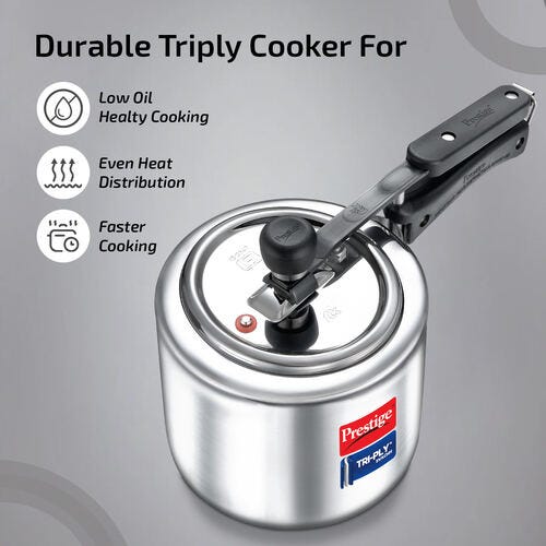 Prestige Tri-ply Svachh Inner Lid Pressure Cooker 5 L Combo