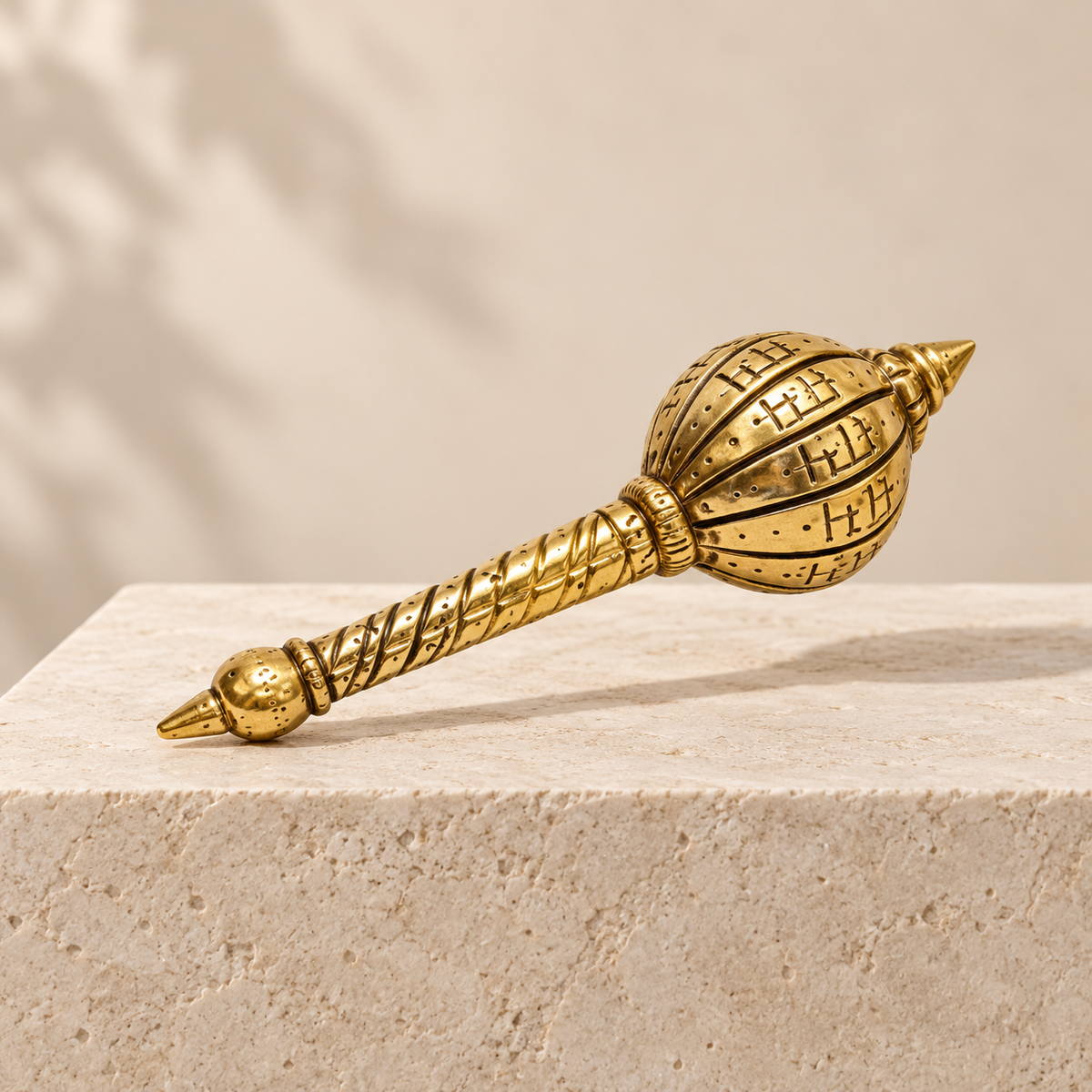 Brass Ram Engraved Hanuman Gada 460g