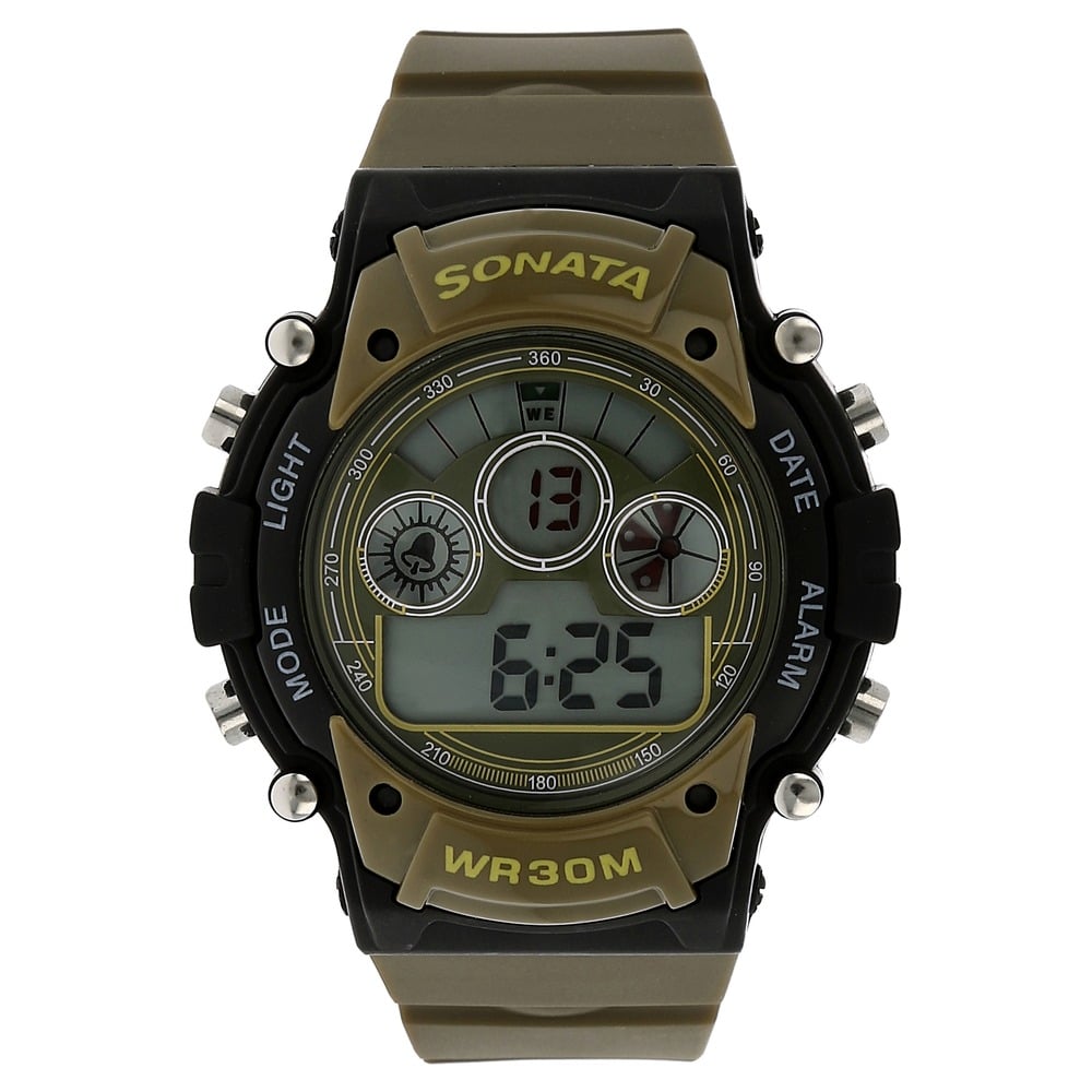Sonata SF Digital Dial Plastic Strap Watch for Men Style NU77006PP01 image 1