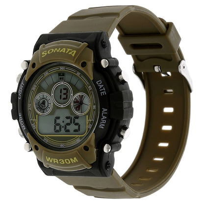Sonata SF Digital Dial Plastic Strap Watch for Men Style NU77006PP01 image 2