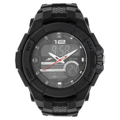 Sonata SF Quartz Analog Digital Black Dial Plastic Strap Watch for Men image 1