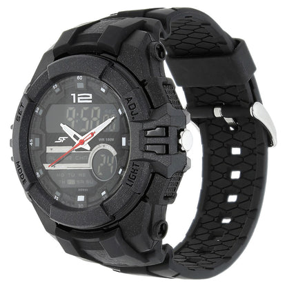 Sonata SF Quartz Analog Digital Black Dial Plastic Strap Watch for Men image 2