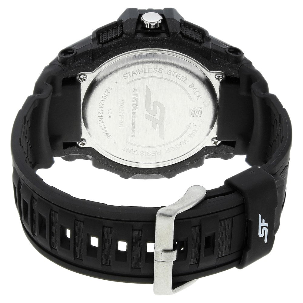 Sonata SF Quartz Analog Digital Black Dial Plastic Strap Watch for Men image 4