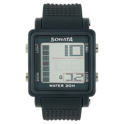 Sonata SF Digital Dial Grey Plastic Strap Watch for Men Style NU77043PP02 image 1