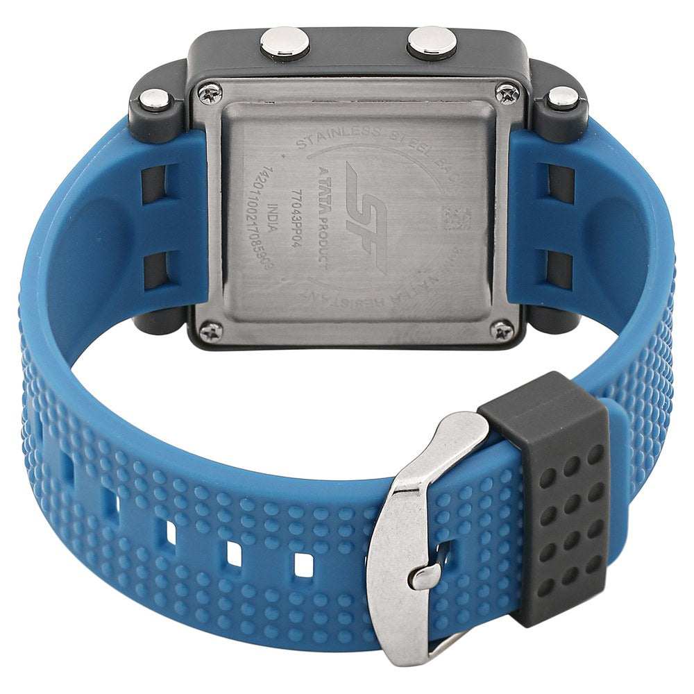 Sonata SF Digital Dial Blue Plastic Strap Watch for Men Style NU77043PP04 image 4