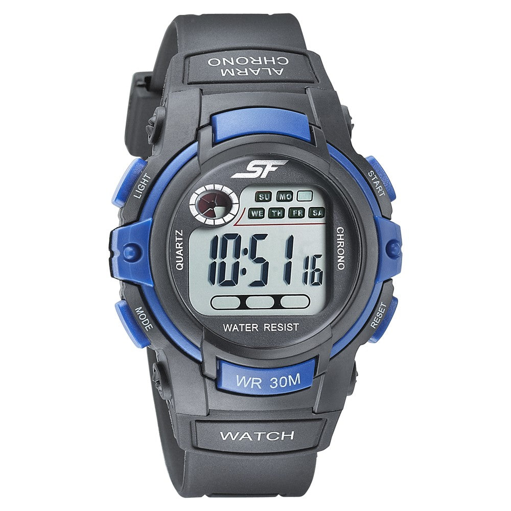 Sonata SF Digital Dial Black PU Strap Watch for Men Style NU77110PP03 image 1
