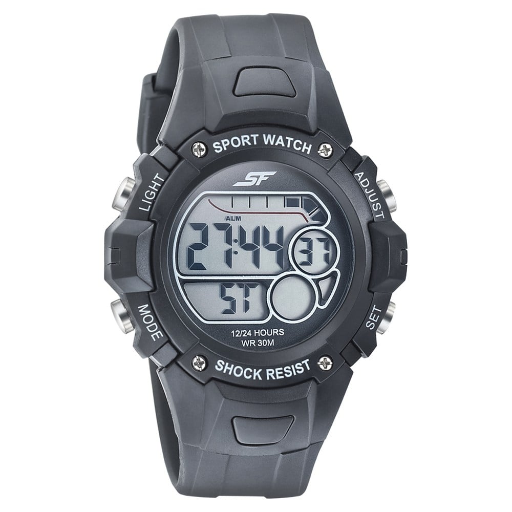 Sonata SF Digital Dial Black PU Strap Watch for Men Style NU77111PP02 image 1