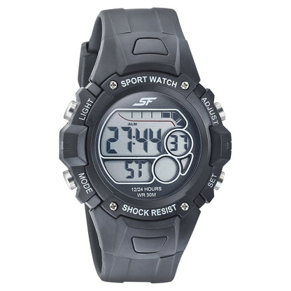 Sonata SF Digital Dial Black PU Strap Watch for Men Style NU77111PP02 image 1