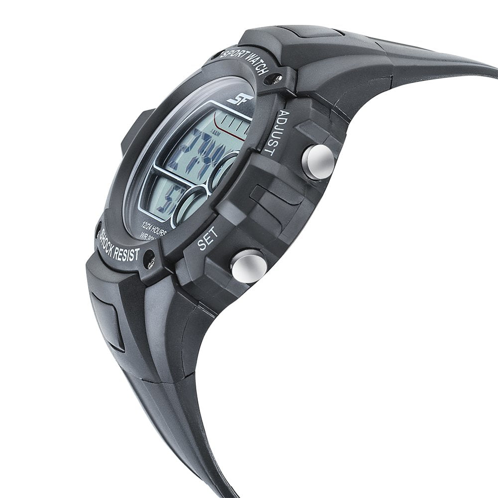 Sonata SF Digital Dial Black PU Strap Watch for Men Style NU77111PP02 image 3