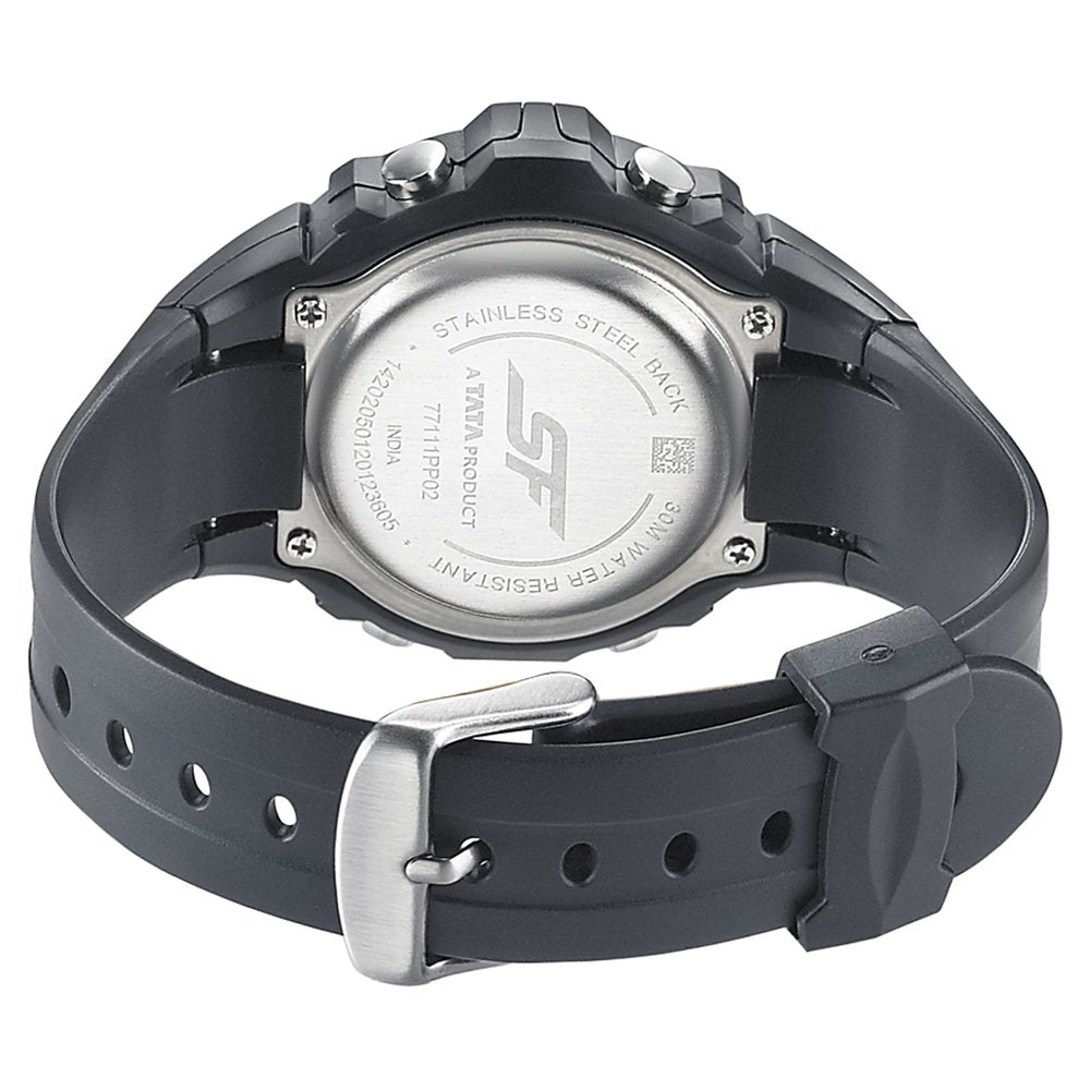 Sonata SF Digital Dial Black PU Strap Watch for Men Style NU77111PP02 image 4