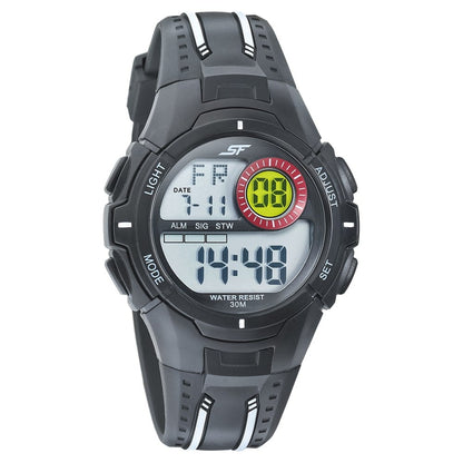 Sonata SF Digital Dial Black PU Strap Watch for Men Style NU77112PP02 image 1