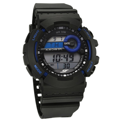 Sonata SF Digital Dial Black Polyurethane Strap Watch For Men image 1