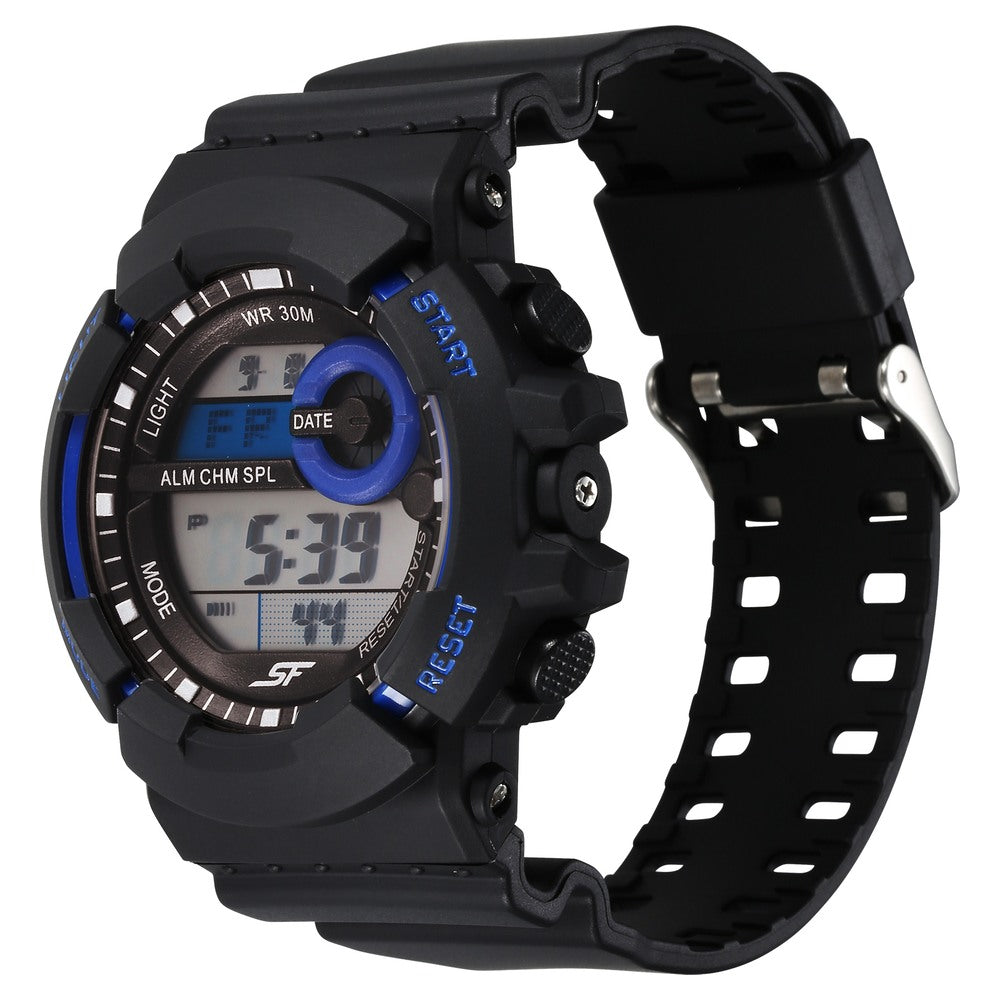 Sonata SF Digital Dial Black Polyurethane Strap Watch For Men image 2